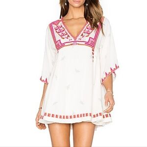 Free People Tulum Mini Dress With Bell Sleeves